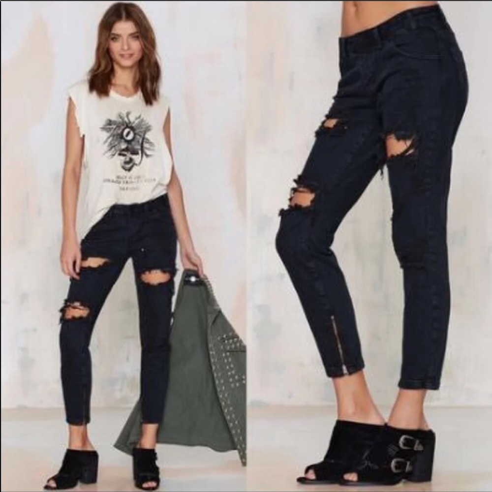 One by One Teaspoon Destroyed Freedbird Jeans